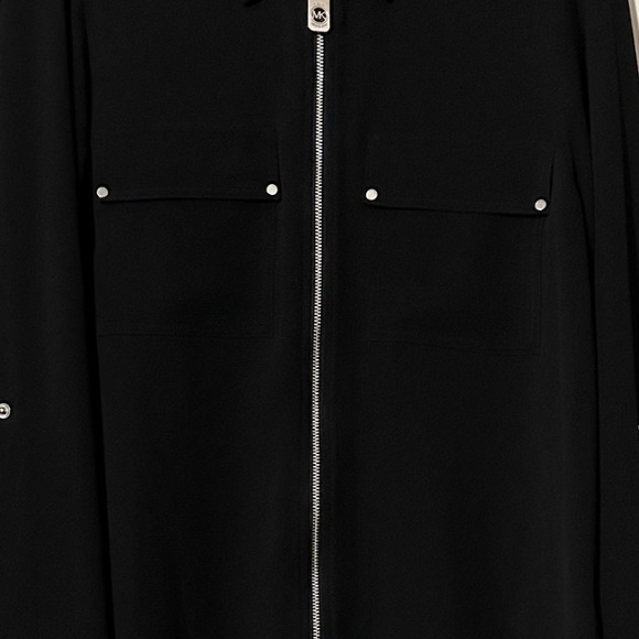 Michael Michael Kors Solid Zip-Up Top - Picture 4 of 7
